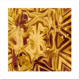 Bold melted copper striped kaleidoscope Posters and Art